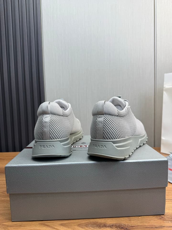 Prada Men's High-Quality Sneakers in Light Grey