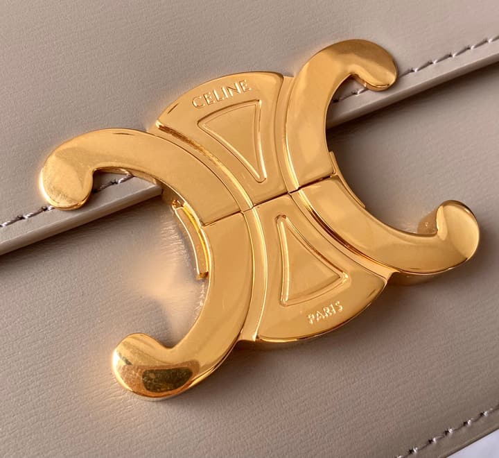 Celine Triomphe Box Calfskin Bag in Burnt Orange