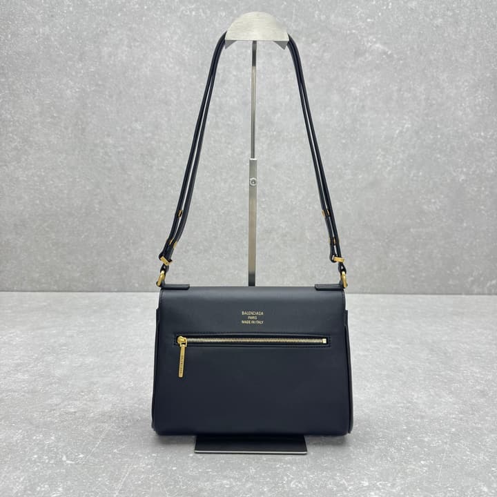 Balenciaga Bel Air Flap Small Shoulder Bag in Classic Black Leather