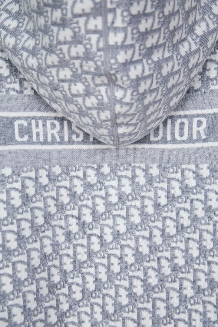 Dior Monogram Jacquard Zip Cardigan – 24SS in Light Grey Monogram