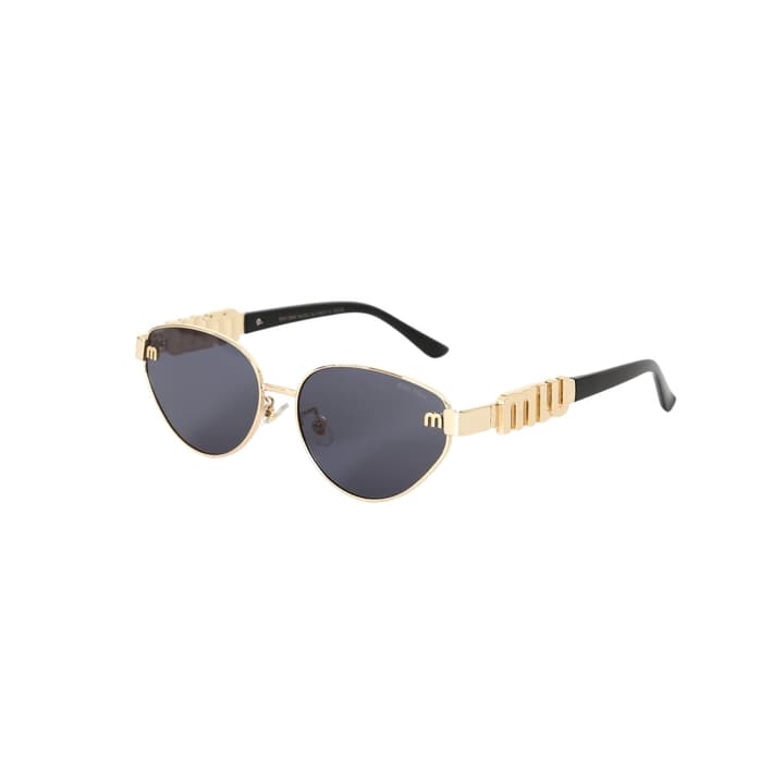 Miu Miu Logo Oval Gradient Sunglasses in Gold