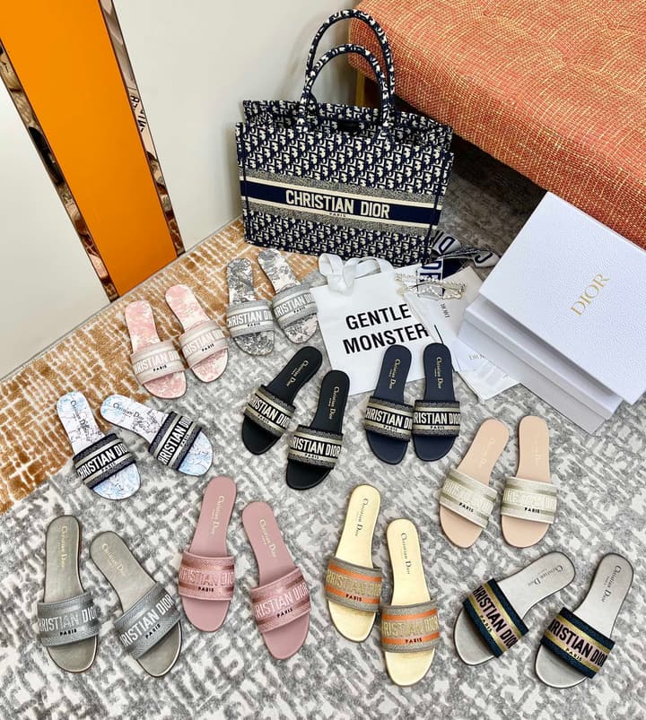 Dior Ladies Oblique Embroidered Slides – Spring/Summer Collection