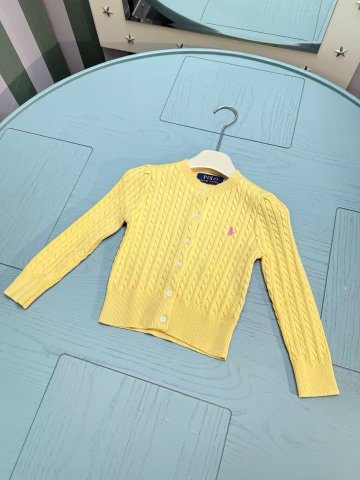 Ralph Lauren Kids Classic Striped Knit Sweater – 2025SS in Bright Yellow Cable Knit