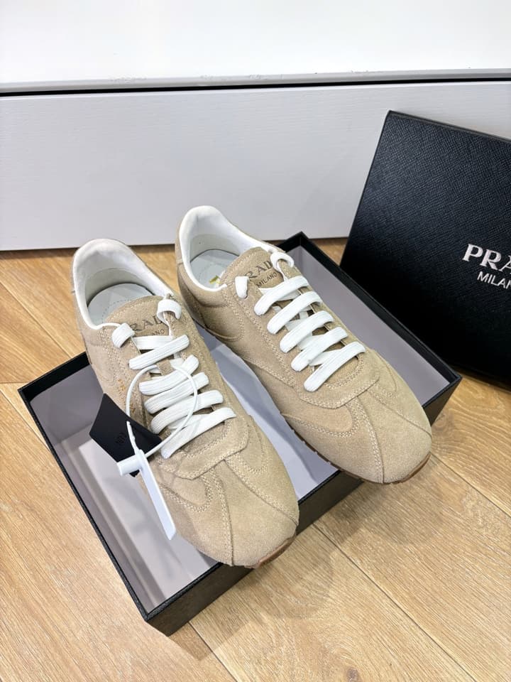 Prada FW25 German Training Shoes in Dark Brown Suede