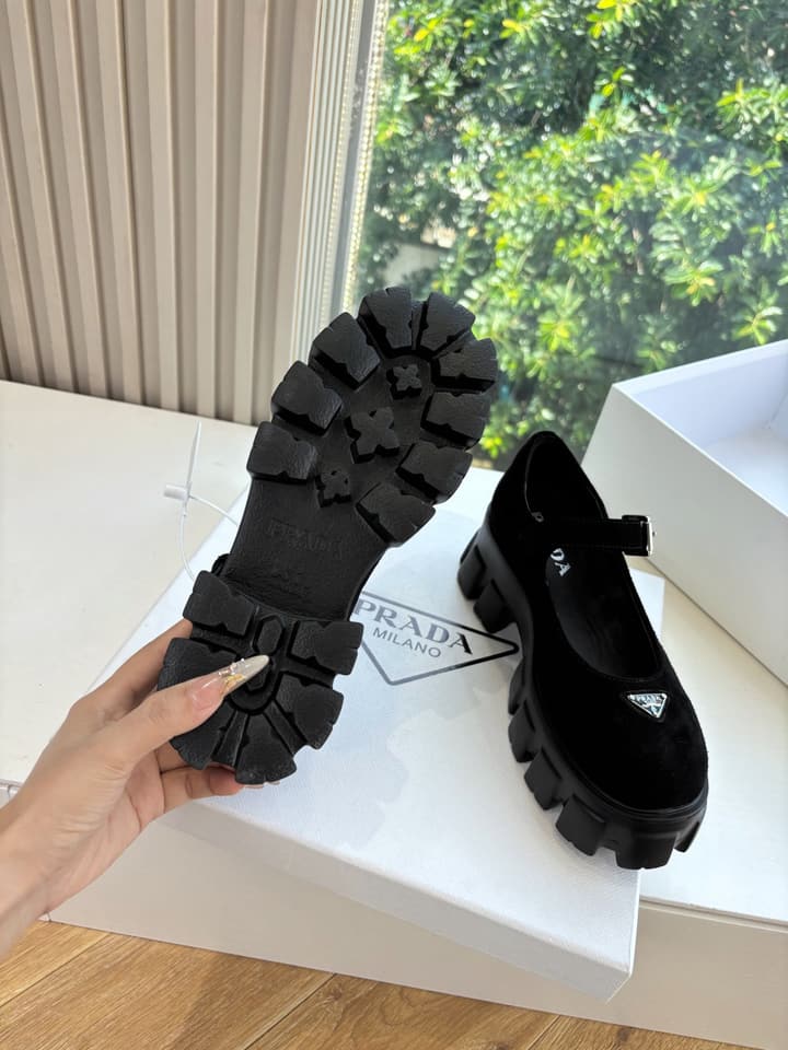 Prada Monolith Platform Mary Jane Loafers – 25FW in Assorted Leather & Suede Collection