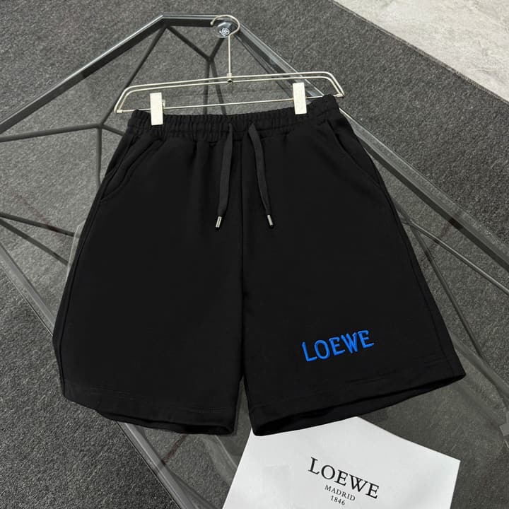 Loewe Classic Element Print Shorts – Spring/Summer Collection in Black With Blue Text