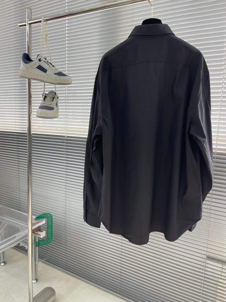 Loewe Anagram Embroidered Pocket Shirt in P-Soft Cotton in Charcoal