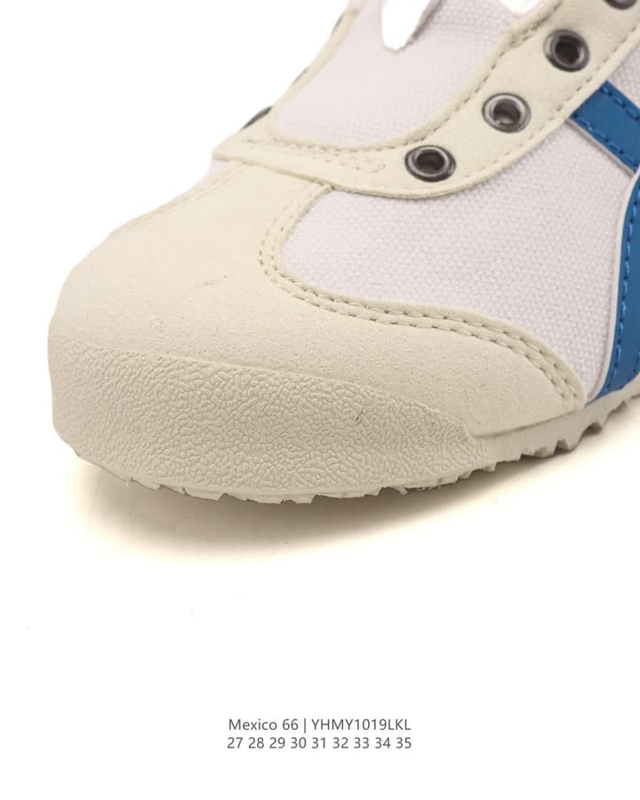 Onitsuka Tiger Mexico 66 Classic Sneakers – Kids Collection in Cream With Blue And Red Stripes