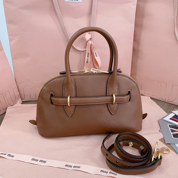 Miu Miu Aventure Nappa Leather Bowling Bag