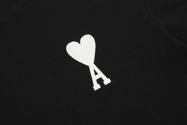 AMI Paris Classic Large Logo Embroidered Heart T-Shirt – 2025SS in Black With White Logo