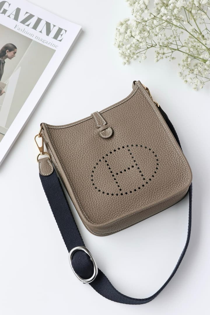 Hermès Evelyne 16 Mini Crossbody Bag in Etoupe With Gold Hardware
