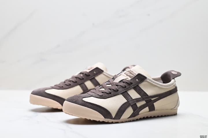 Onitsuka Tiger NIPPON MADE Mexico 66 Deluxe Sneakers in Beige And Dark Brown