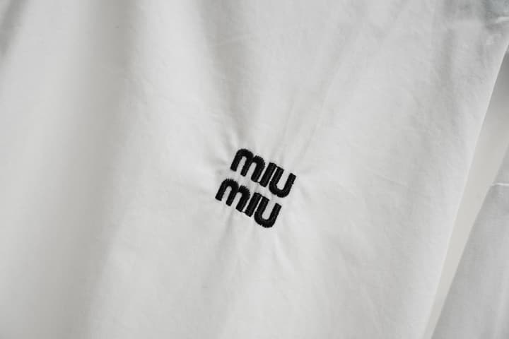 Miu Miu Embroidered Casual Shirt in White