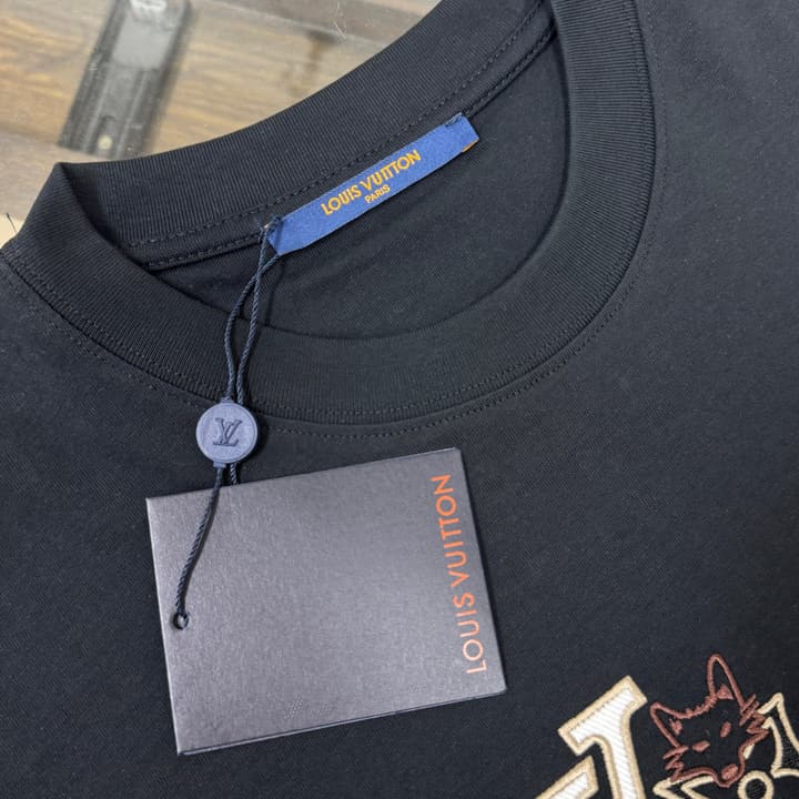 Louis Vuitton Embroidered Logo Oversized T-Shirt – Summer Collection – 26SS in Apricot Colorful LV Lovers