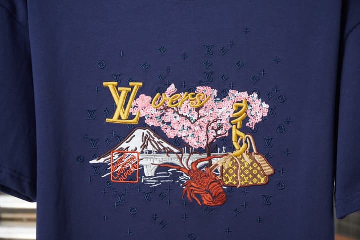 Louis Vuitton Landscape Embroidery T-Shirt – 26SS in Navy Blue