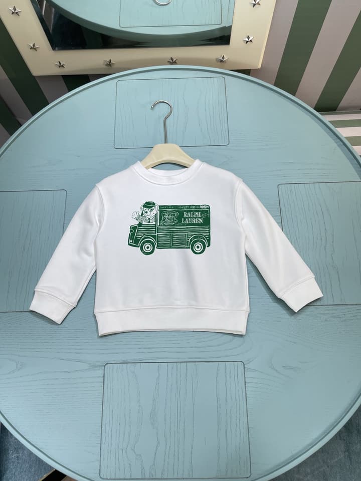 Ralph Lauren Kids Crewneck Sweatshirt – 2025AW in White With Graphic Print