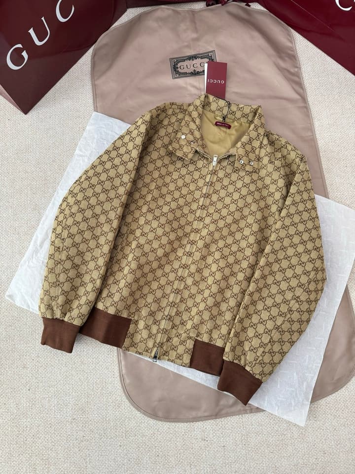 Gucci Double G Jacquard Canvas Bomber Jacket – FW25