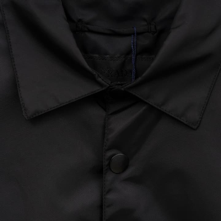 Prada Woven Leather Label Logo Shirt Jacket