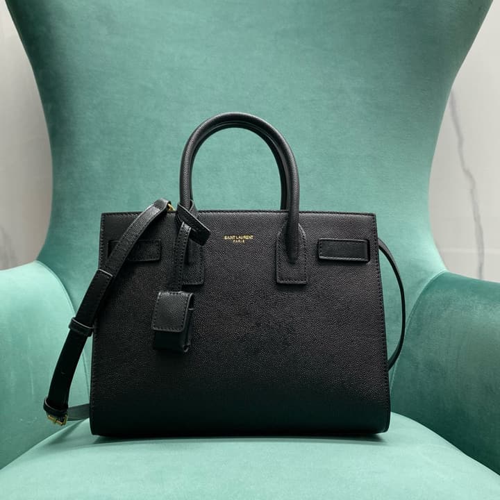 Saint Laurent Sac De Jour Satchel Bag in Gold