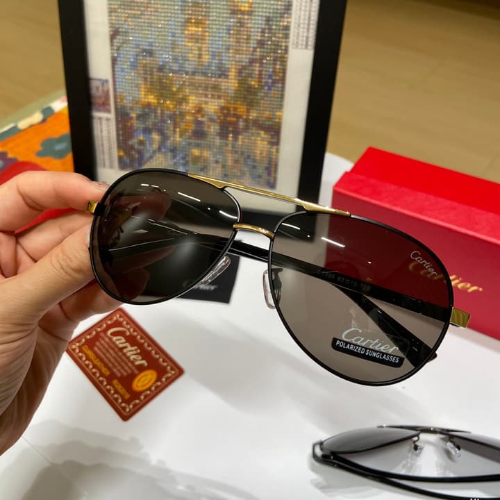 Cartier Polarized Sunglasses – 2024 Collection in Gold