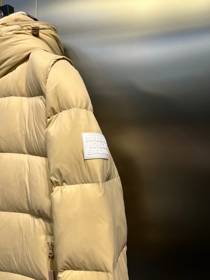 Burberry Detachable Sleeve Hooded Down Jacket in Black