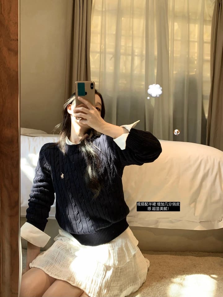Ralph Lauren Cable Knit Sweater in Black