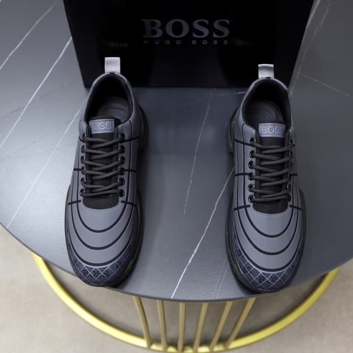 Boss Men's Knit Casual Sneakers in Indigo Wavy