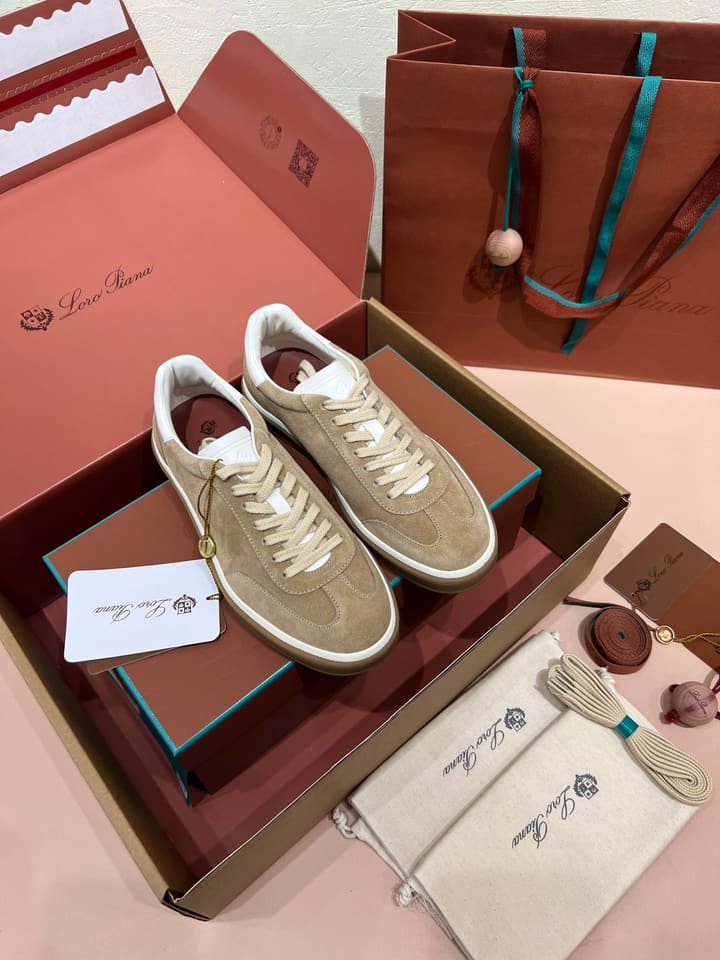 Loro Piana LP Tennis Walk Unisex Sneakers in Black Leather