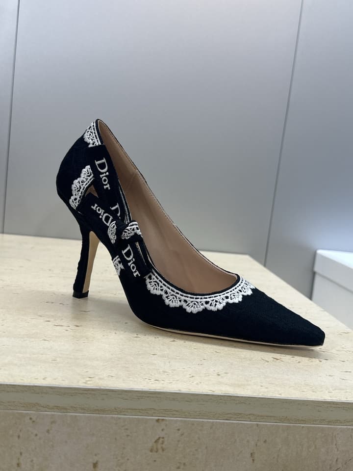 Dior J'Adior Dentelle Jelly Bow Pumps – 2026 Early Spring Collection in Black 6.5cm Heel