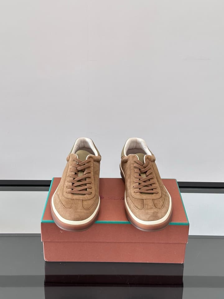 Loro Piana WeekendWalk Suede Sneakers in Cream Suede