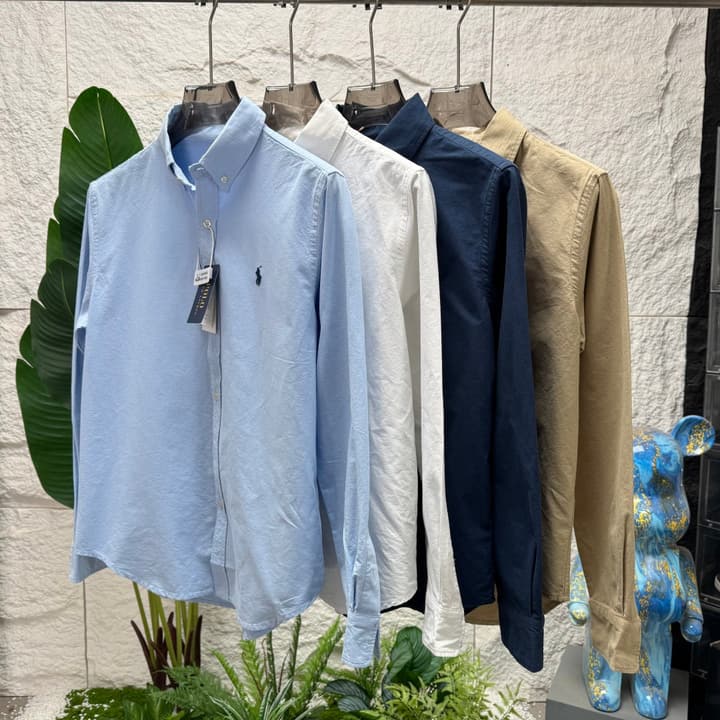 Ralph Lauren Classic Polo Embroidery Oxford Shirt in Khaki