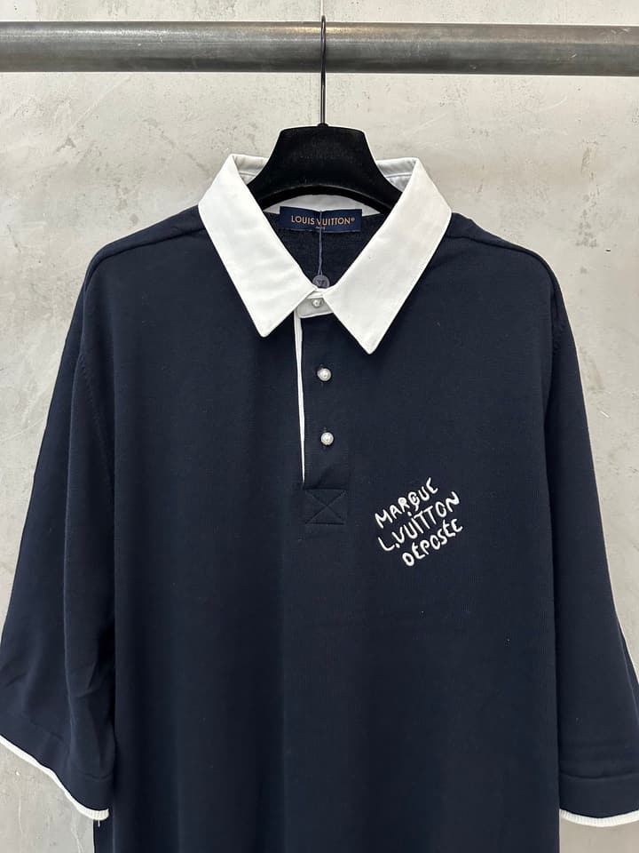 Louis Vuitton Button Pullover Polo Shirt – 24SS in Navy Blue