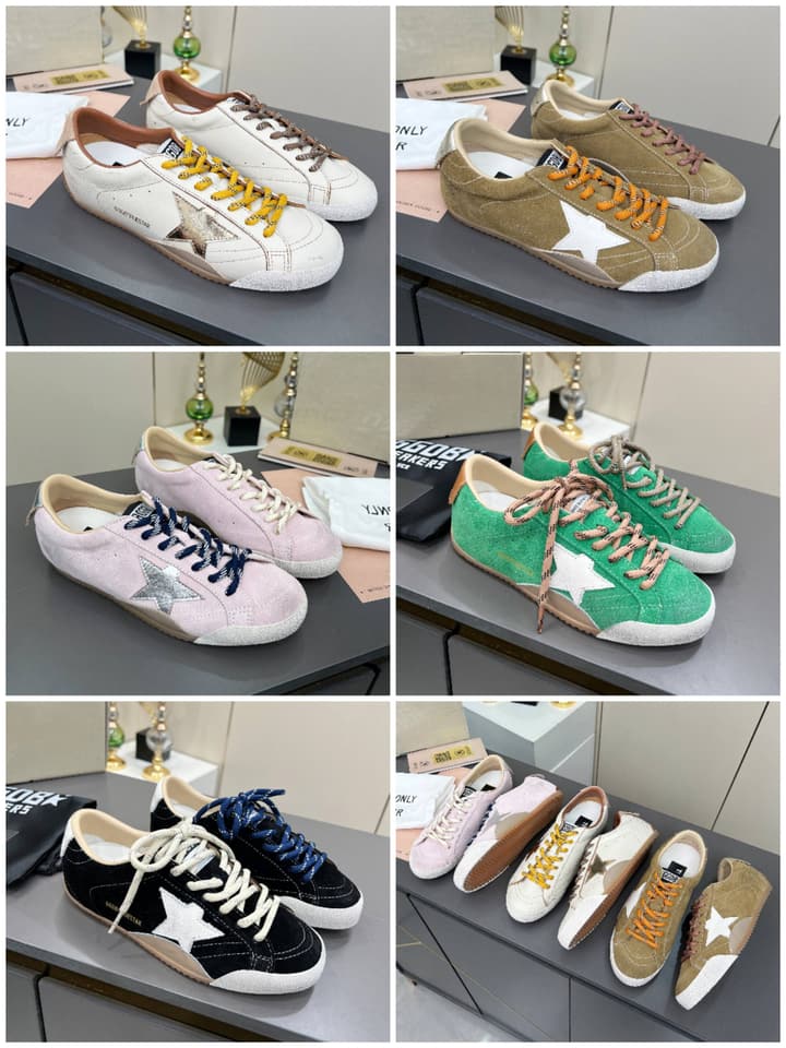 Golden Goose GGDB Star Distressed Sneakers in Black Suede