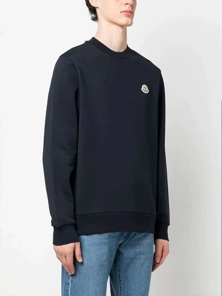 Moncler Classic Cotton Pullover Sweatshirt in Black Sweatshirt Display