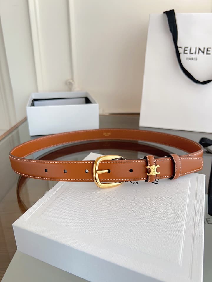 Celine Vivienne Taurillon 25mm Belt in Black Taurillon Leather
