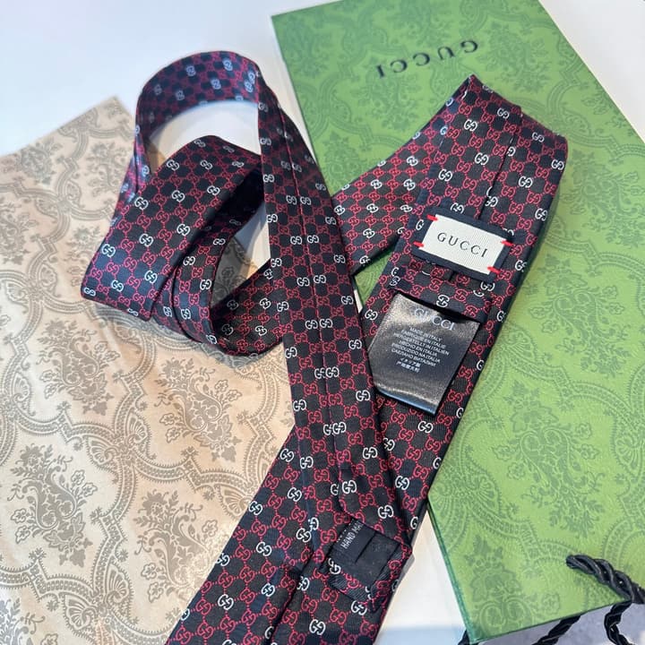 Gucci Men's GG Silk Jacquard Tie – 2025 Spring/Summer Collection in Blue