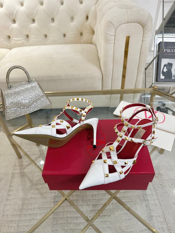 Valentino Studded Cut-Out High-Heeled Sandals – 26SS in Pink