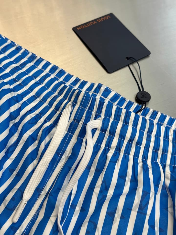 Louis Vuitton Striped Print Beach Shorts in Blue