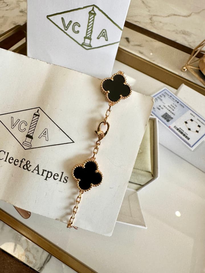 Van Cleef & Arpels Alhambra Five-Motif Bracelet in Black