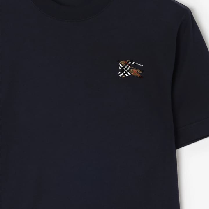 Burberry EKD Embroidered Cotton T-Shirt in Black