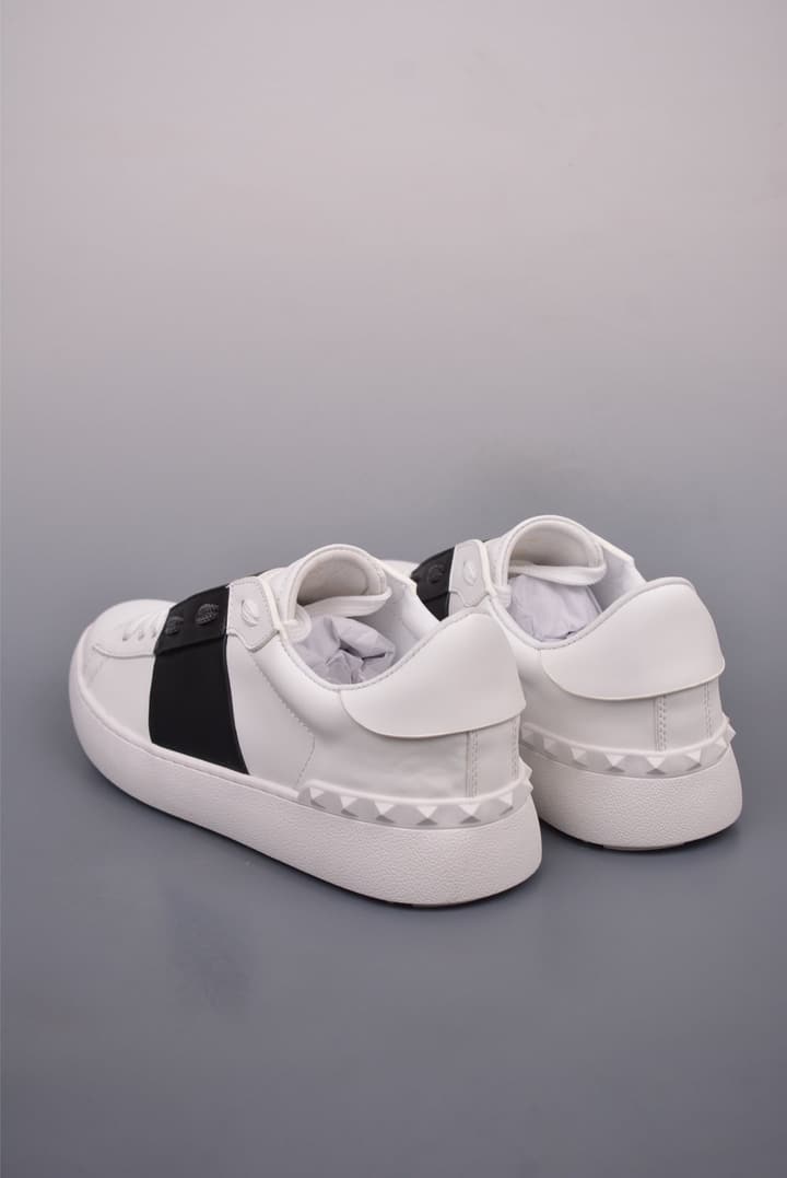 Valentino Rockstud Untitled Rivet Sneakers – 2025 Collection in White With Black Band