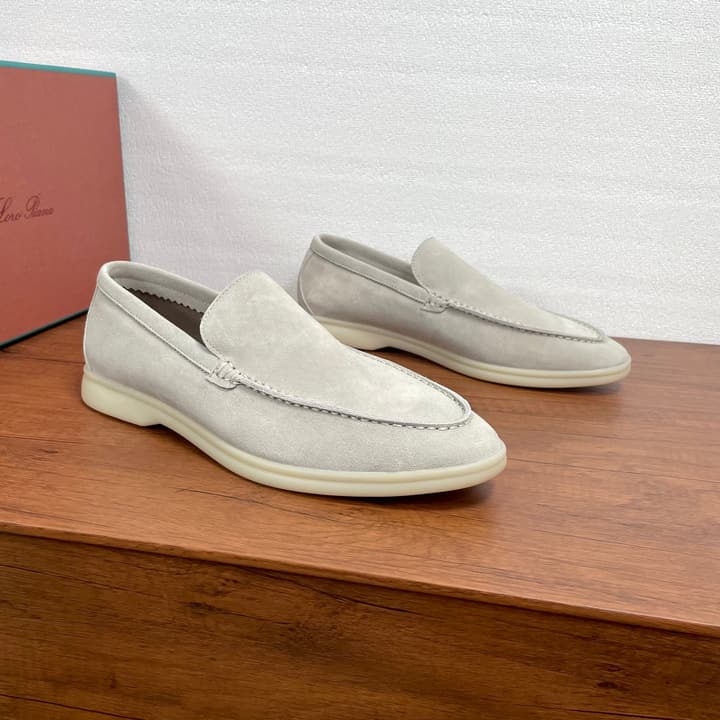 Loro Piana Suede Slip-On Loafers in Black Suede