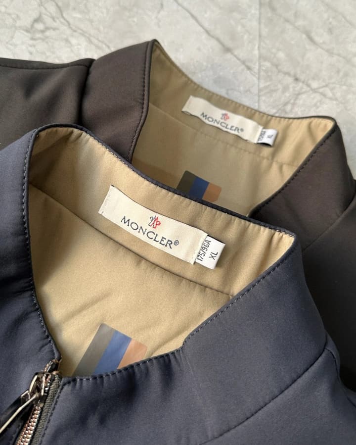 Moncler Stand Collar Logo Jacket – 2025 Fall Collection in Black