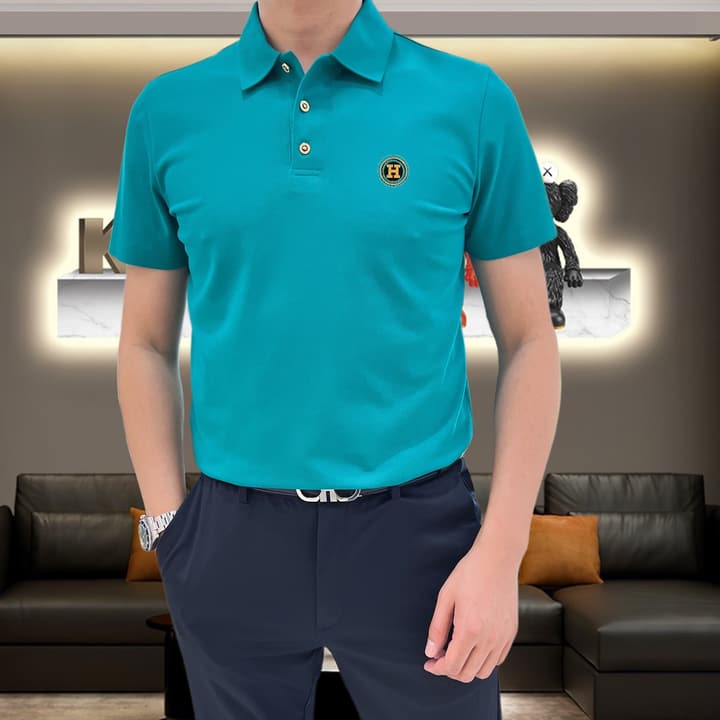 Hermès Seamless Mercerized Cotton Polo Shirt – 2026 Spring/Summer Collection in White