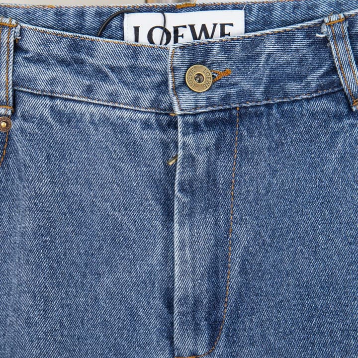Loewe Anagram Embroidered Distressed Denim Jeans