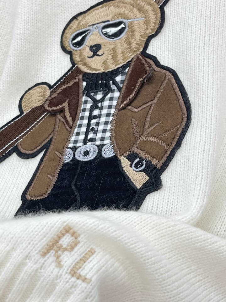 Ralph Lauren Polo Bear Cashmere Wool Knit Sweater in Black Polo Bear Sweater