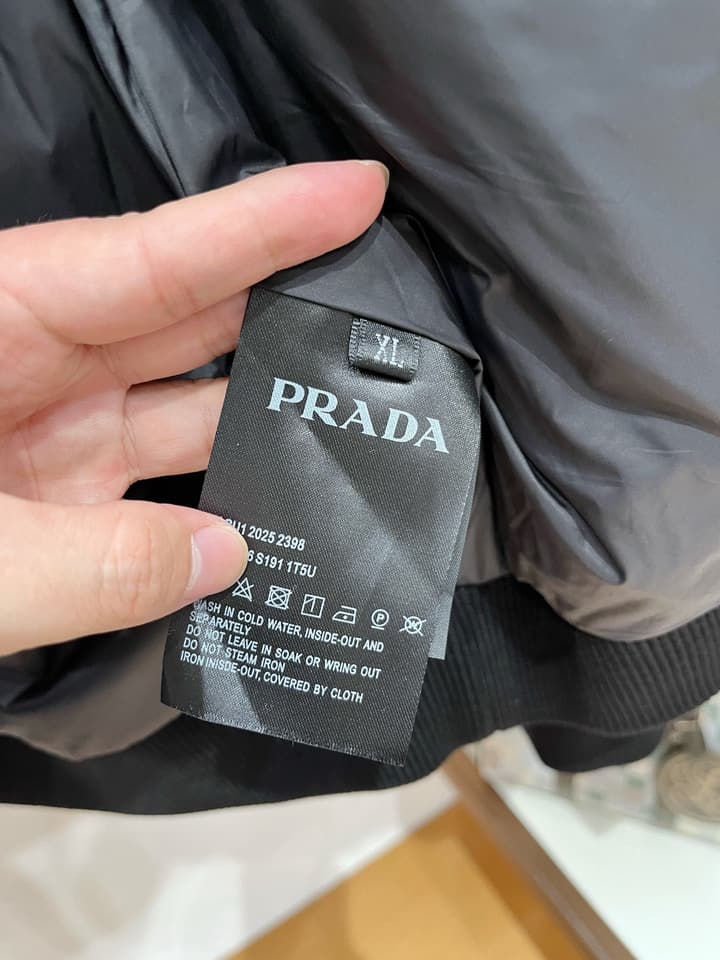Prada Spliced Knit Down Jacket – FW2024 in Black Knit Down Jacket