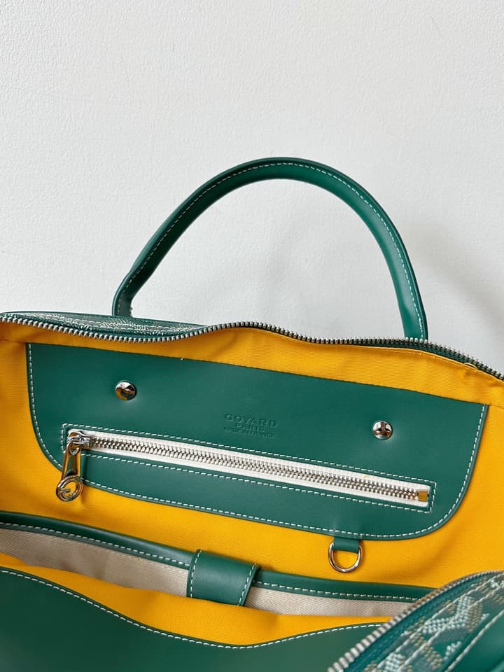 Goyard Green Goyardine Canvas Briefcase in Green Goyardine Canvas