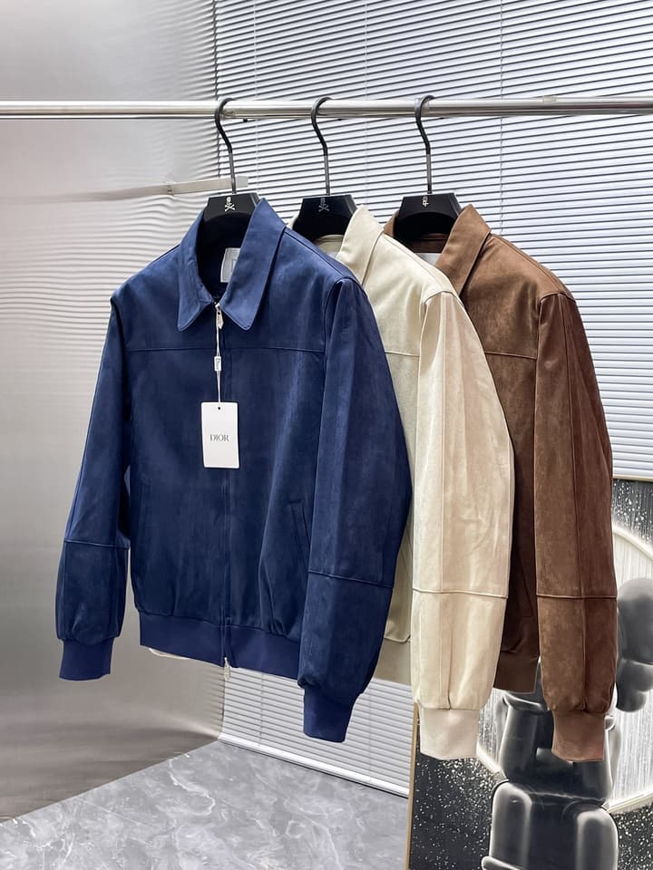 Dior Lapel Collar Jacket – 2025 Collection in Beige Bomber Jacket
