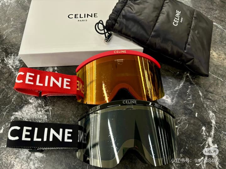 Celine Ski Goggles in Black Frame With Black Strap